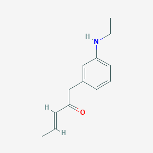 molecular formula C13H17NO B1675978 (E)-1-[3-(ethylamino)phenyl]pent-3-en-2-one CAS No. 64011-89-8