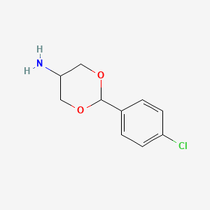 molecular formula C10H12ClNO2 B1675990 m-DIOXAN-5-AMINE, 2-(p-CHLOROPHENYL)- CAS No. 73987-05-0