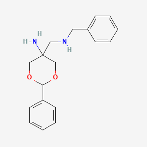 molecular formula C18H22N2O2 B1675993 m-DIOXAN-5-AMINE, 5-BENZYLAMINOMETHYL-2-PHENYL- CAS No. 73987-04-9