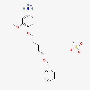 molecular formula C20H29NO6S B1676033 Methanesulfonic acid--4-{[5-(benzyloxy)pentyl]oxy}-3-methoxyaniline (1/1) CAS No. 15382-85-1