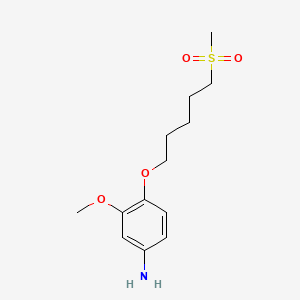 molecular formula C13H21NO4S B1676035 m-ANISIDINE, 4-((5-(METHYLSULFONYL)PENTYL)OXY)- CAS No. 106271-06-1