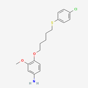 molecular formula C18H22ClNO2S B1676036 4-[5-(4-chlorophenyl)sulfanylpentoxy]-3-methoxyaniline CAS No. 108240-29-5