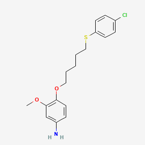 molecular formula C18H22ClNO2S B1676036 m-ANISIDINE, 4-((5-((p-CHLOROPHENYL)THIO)PENTYL)OXY)- CAS No. 108240-29-5