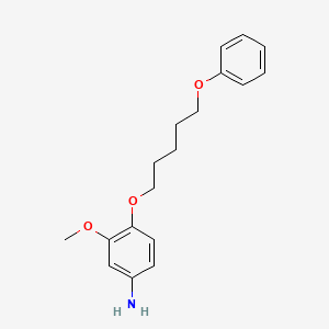 molecular formula C18H23NO3 B1676037 m-ANISIDINE, 4-((5-PHENOXYPENTYL)OXY)- CAS No. 107779-32-8
