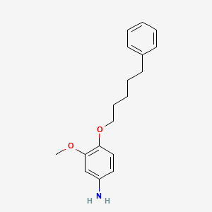 molecular formula C18H23NO2 B1676038 m-ANISIDINE, 4-((5-PHENYLPENTYL)OXY)- CAS No. 15382-75-9