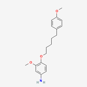 molecular formula C19H25NO3 B1676040 m-ANISIDINE, 4-((5-(p-METHOXYPHENYL)PENTYL)OXY)- CAS No. 15382-81-7