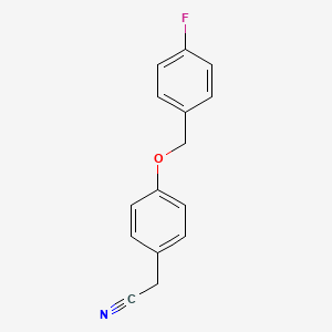 molecular formula C15H12FNO B1676086 2-(4-((4-Fluorobenzyl)oxy)phenyl)acetonitrile 