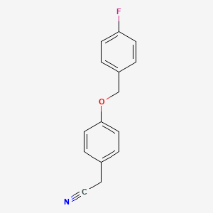 molecular formula C15H12FNO B1676086 2-(4-((4-Fluorobenzyl)oxy)phenyl)acetonitrile CAS No. 1016535-83-3