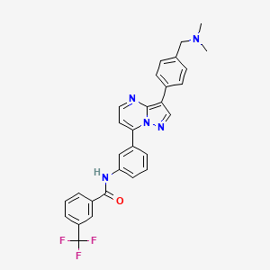 molecular formula C29H24F3N5O B1676087 n-[3-(3-{4-[(Dimethylamino)methyl]phenyl}pyrazolo[1,5-a]pyrimidin-7-yl)phenyl]-3-(trifluoromethyl)benzamide CAS No. 950736-05-7