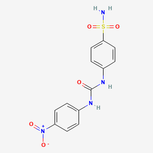 molecular formula C13H12N4O5S B1676091 4-{[(4-Nitroanilino)carbonyl]amino}benzenesulfonamide CAS No. 175014-68-3