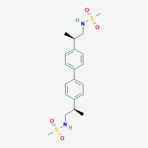 molecular formula C20H28N2O4S2 B1676093 N,N'-[biphenyl-4,4'-Diyldi(2r)propane-2,1-Diyl]dimethanesulfonamide CAS No. 1015255-43-2