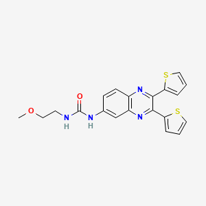 molecular formula C20H18N4O2S2 B1676095 1-(2,3-Di(thiophen-2-yl)quinoxalin-6-yl)-3-(2-methoxyethyl)urea CAS No. 508186-14-9