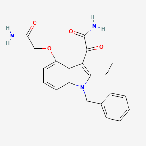 molecular formula C21H21N3O4 B1676102 2-(4-(2-Amino-2-oxoethoxy)-1-benzyl-2-ethyl-1H-indol-3-yl)-2-oxoacetamide CAS No. 185298-58-2
