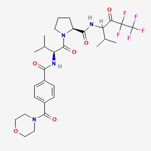 molecular formula C29H37F5N4O6 B1676105 N-(4-(4-Morpholinylcarbonyl)benzoyl)valyl-N-(3,3,4,4,4-pentafluoro-1-(1-methylethyl)-2-oxobutyl)prolinamide CAS No. 149859-17-6