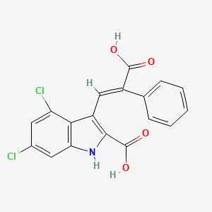 molecular formula C18H11Cl2NO4 B1676107 (E)-3-(2-羧基-2-苯基乙烯基)-4,6-二氯-1H-吲哚-2-羧酸 CAS No. 161230-88-2