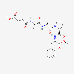 molecular formula C26H36N4O8 B1676112 methyl 4-[[(2S)-1-[[(2S)-1-[(2S)-2-[[(2S)-1-methoxy-1-oxo-3-phenylpropan-2-yl]carbamoyl]pyrrolidin-1-yl]-1-oxopropan-2-yl]amino]-1-oxopropan-2-yl]amino]-4-oxobutanoate CAS No. 131374-22-6