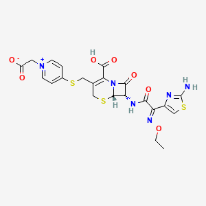 (6R,7R)-7-[[(2Z)-2-(2-amino-1,3-thiazol-4-yl)-2-ethoxyiminoacetyl]amino]-3-[[1-(carboxymethyl)pyridin-1-ium-4-yl]sulfanylmethyl]-8-oxo-5-thia-1-azabicyclo[4.2.0]oct-2-ene-2-carboxylate