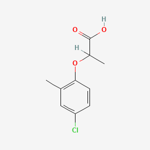 molecular formula C10H11ClO3<br>C10H11ClO3<br>ClC6H3(CH3)OCH(CH3)COOH B1676135 Mecoprop CAS No. 93-65-2