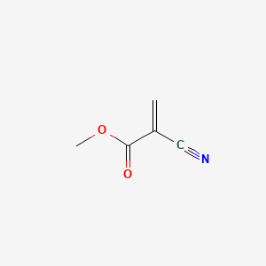 molecular formula C5H5NO2<br>C5H5NO2<br>CH2=C(CN)COOCH3 B1676136 Methyl 2-cyanoacrylate CAS No. 137-05-3