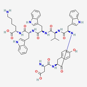 molecular formula C57H67N11O11 B1676196 L-aspartyl-L-tyrosyl-D-tryptophyl-L-valyl-D-tryptophyl-D-tryptophyl-L-lysine CAS No. 146345-90-6