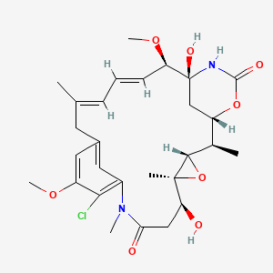 molecular formula C28H37ClN2O8 B1676226 Maytansine, O3-de[2-(acetylmethylamino)-1-oxopropyl]- CAS No. 57103-68-1