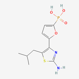molecular formula C11H15N2O4PS B1676232 [5-(2-Amino-5-isobutyl-1,3-thiazol-4-yl)-2-furyl]phosphonic acid CAS No. 261365-11-1