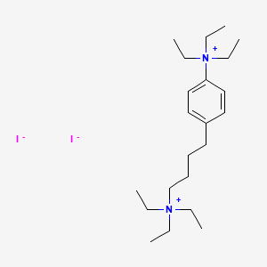molecular formula C22H42I2N2 B1676236 triethyl-[4-[4-(triethylazaniumyl)butyl]phenyl]azanium;diiodide CAS No. 63951-44-0