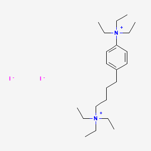 molecular formula C22H42I2N2 B1676236 AMMONIUM, (4-(p-TRIETHYLAMMONIOPHENYL)BUTYL)TRIETHYL-, DIIODIDE CAS No. 63951-44-0
