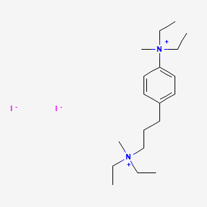molecular formula C19H36I2N2 B1676237 AMMONIUM, (3-(p-DIETHYLMETHYLAMMONIOPHENYL)PROPYL)DIETHYLMETHYL-, DIIODIDE CAS No. 63977-61-7