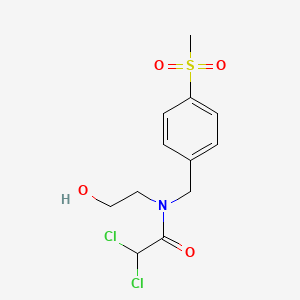 molecular formula C12H15Cl2NO4S B1676243 Acetamide, 2,2-dichloro-N-(2-hydroxyethyl)-N-(p-(methylsulfonyl)benzyl)- CAS No. 3570-98-7