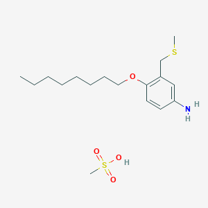 molecular formula C17H31NO4S2 B1676245 m-Toluidine, alpha-(methylthio)-4-(octyloxy)-, methanesulfonate CAS No. 6107-03-5