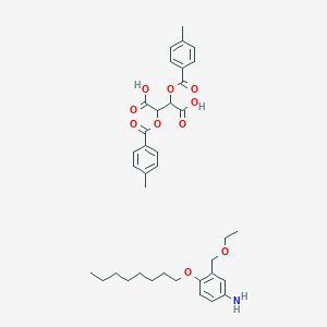 molecular formula C37H47NO10 B1676246 m-Toluidine, alpha-ethoxy-4-(octyloxy)-, compd. with tartaric acid di-p-toluate CAS No. 5804-06-8