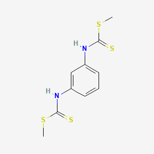 molecular formula C10H14N2O4S4 B1676250 m-Benzenedicarbamic acid, tetrathio-, dimethyl ester CAS No. 19972-68-0