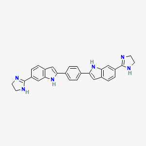 B1676253 6-(4,5-dihydro-1H-imidazol-2-yl)-2-[4-[6-(4,5-dihydro-1H-imidazol-2-yl)-1H-indol-2-yl]phenyl]-1H-indole CAS No. 868971-24-8