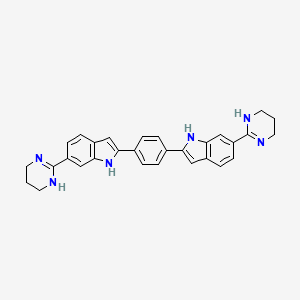 molecular formula C30H28N6 B1676254 2,2'-Benzene-1,4-Diylbis[6-(1,4,5,6-Tetrahydropyrimidin-2-Yl)-1h-Indole] CAS No. 1225332-95-5