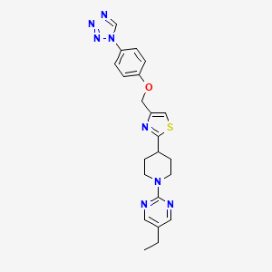 B1676256 4-((4-(1H-tetrazol-1-yl)phenoxy)methyl)-2-(1-(5-ethylpyrimidin-2-yl)piperidin-4-yl)thiazole CAS No. 1037792-44-1