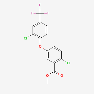 molecular formula C15H9Cl2F3O3 B1676258 Methyl 2-chloro-5-[2-chloro-4-(trifluoromethyl)phenoxy]benzoate CAS No. 57025-76-0