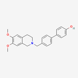 molecular formula C24H25NO3 B1676260 4'-((6,7-dimethoxy-3,4-dihydroisoquinolin-2(1H)-yl)methyl)-[1,1'-biphenyl]-4-ol CAS No. 1031367-64-2