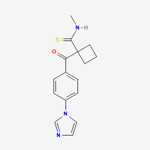 molecular formula C16H17N3OS B1676261 1-[4-(1H-imidazol-1-yl)benzoyl]-N-methyl-cyclobutanecarbothioamide CAS No. 181238-67-5