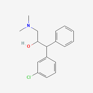 molecular formula C17H20ClNO B1676263 m-Chloro-alpha-((dimethylamino)methyl)-beta-phenylphenetyl alcohol CAS No. 71827-56-0