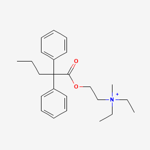 molecular formula C24H34NO2+ B1676282 Ethanaminium, N,N-diethyl-N-methyl-2-((1-oxo-2,2-diphenylpentyl)oxy)- CAS No. 70147-13-6