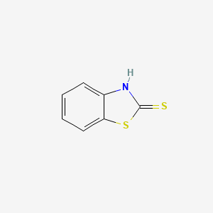 molecular formula C7H5NS2<br>C6H4SNCSH<br>C7H5NS2 B1676294 Mercaptobenzothiazole CAS No. 149-30-4