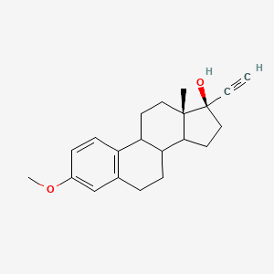 molecular formula C21H26O2 B1676317 (13S,17R)-17-ethynyl-3-methoxy-13-methyl-7,8,9,11,12,14,15,16-octahydro-6H-cyclopenta[a]phenanthren-17-ol CAS No. 72-33-3