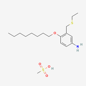 Methanesulfonic acid, compd. with alpha-(ethylthio)-4-(octyloxy)-m-toluidine (7CI)