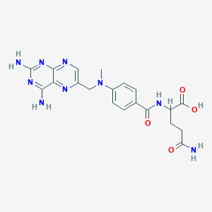 molecular formula C20H23N9O4 B1676406 4-Carbamoyl-2-{4-[(2,4-diamino-pteridin-6-ylmethyl)-methyl-amino]-benzoylamino}-butyric acid CAS No. 64801-56-5