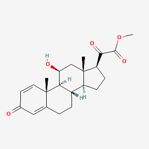 molecular formula C22H28O5 B1676422 methyl 2-[(8S,9S,10R,11S,13S,14S,17S)-11-hydroxy-10,13-dimethyl-3-oxo-6,7,8,9,11,12,14,15,16,17-decahydrocyclopenta[a]phenanthren-17-yl]-2-oxoacetate CAS No. 54602-96-9