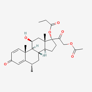molecular formula C27H36O7 B1676476 Methylprednisolone aceponate CAS No. 86401-95-8