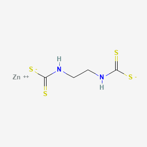 molecular formula (C4H6N2S4Zn)x<br>(-S.CS.NHCH2CH2NHCS.S.Zn-)x<br>C4H6N2S4Zn B1676502 Metiram CAS No. 9006-42-2