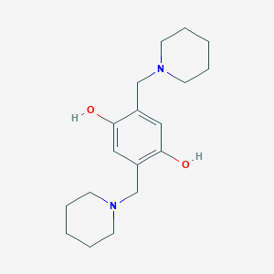 molecular formula C18H28N2O2 B167652 2,5-Bis(piperidin-1-ylmethyl)benzene-1,4-diol CAS No. 1753-68-0