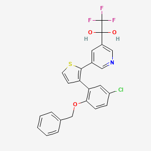molecular formula C24H17ClF3NO3S B1676550 1-[5-[3-[5-Chloro-2-(phenylmethoxy)phenyl]thiophen-2-yl]pyridin-3-yl]-2,2,2-trifluoroethane-1,1-diol CAS No. 848188-18-1